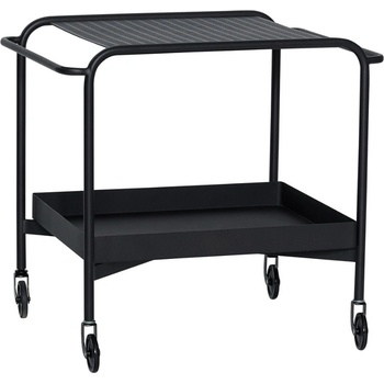 Hübsch Push Černý kovový servírovací vozík 66 x 47 cm