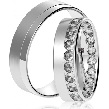 Blink Blink aj matné obrúčky z bieleho zlata s kameňmi 8289 BL