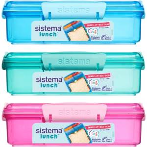 Sistema Lunch Snack Attack Duo кутия за закуски с 2 отделни отделения 975 мл, микс