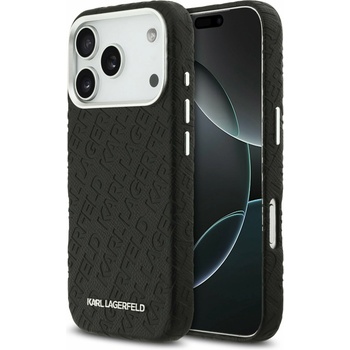 KARL LAGERFELD Grained PU Repeated Logo MagSafe Задний Чехол за iPhone 17 Pro Black Karl Lagerfeld | Cheren | МЪЖЕ | UNI