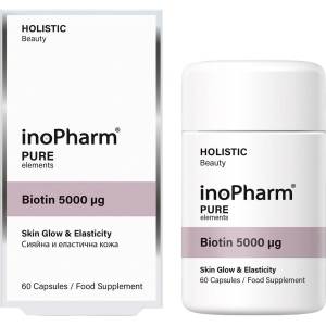 InoPharm Pure Elements Biotin, 5000 μg, 60 капсули, InoPharm (191001)