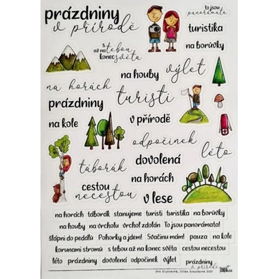 HuráPapír Samolepky průhledné A4 - Prázdniny v přírodě