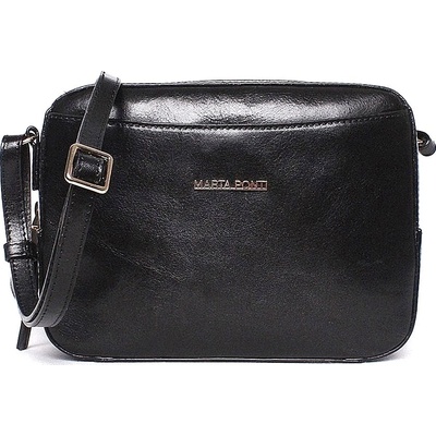 Marta Ponti luxusní dámská kožená crossbody kabelka no. 8 černá