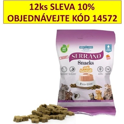 Serrano Snack for Cat Liver AntiHairball 50 g