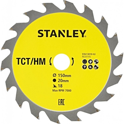 STANLEY TCT/HM pilový kotouč na dřevo 150x20mm 18 zubů STA13010