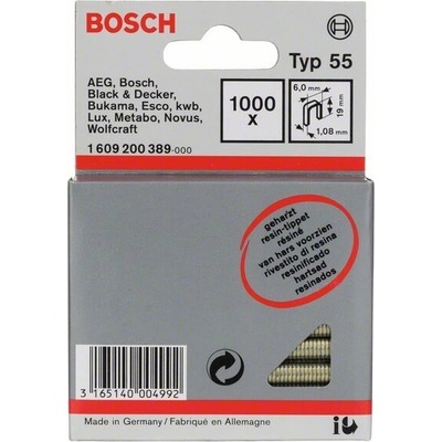 BOSCH Úzká sponka do sponkovačky, typ 55, laminovaná 1609200389
