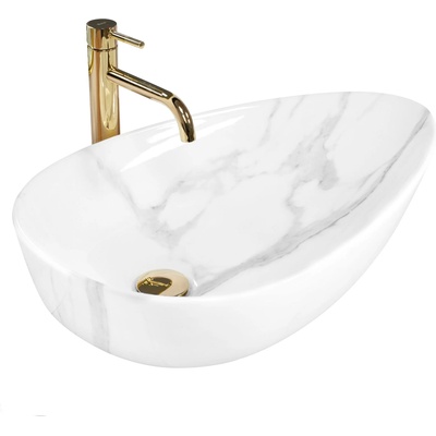 Rea Greta Bianco 65x39 cm shiny white/grey (REA-U6501)