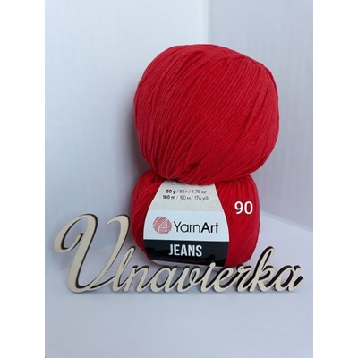 YarnArt Jeans 90 červená