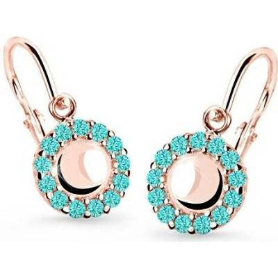 Cutie Jewellery dětské náušnice z růžového zlata C2750-10-X-4 světle zelená
