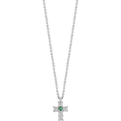 Bliss Дамско златно колие с диаманти и смарагд Bliss 20101466 (20101466)
