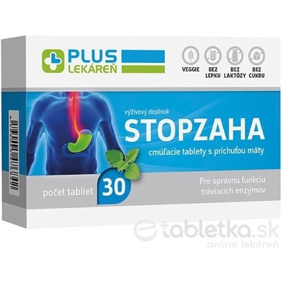 Plus Lekáreň Stopzaha cmúľacie tabliety s príchuťou mäty 30 ks