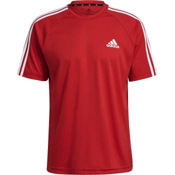 adidas Мъжка тениска Adidas Classic 3 Stripe Sereno T Shirt Mens - UniRed/White