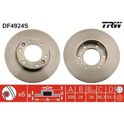 Brzdový kotúč TRW DF4924S