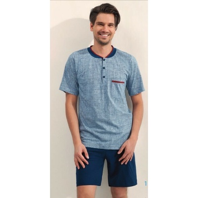 Luna Jeans pánske pyžamo krátke šortky modrá grafit