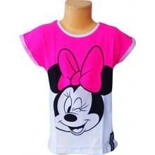 Eplusm dívčí tričko MINNIE krátký rukáv růžovo bílá