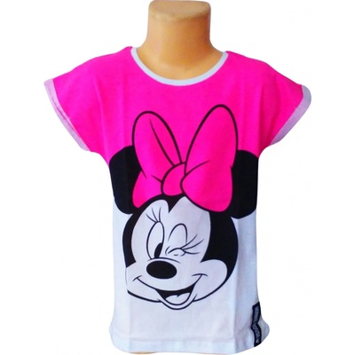 Eplusm dívčí tričko MINNIE krátký rukáv růžovo bílá