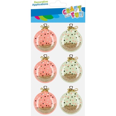 Hobby craftfun samolepky vianočné gule set 6 kusov