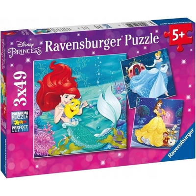Ravensburger Disney princezny: Dobrodružství 3 x 49 dílků