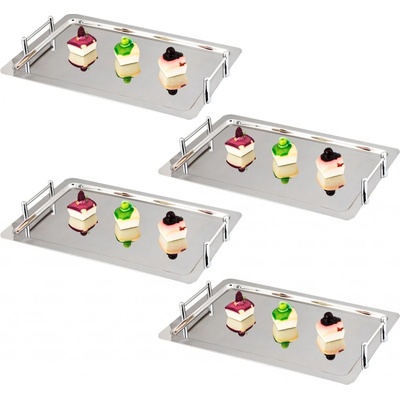 G.Gastro 4ks Servírovací podnos z nerezové oceli leštěný D9782772 32,5x53cm