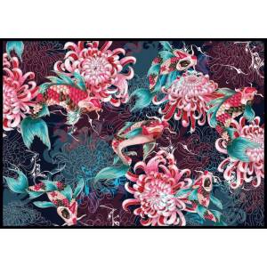 Interdruk - Puzzle Koi carp and chrysanthemums - 1 000 piese