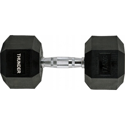 Thunder Potiahnuté/gumované pevné činky 1 x 17,5 kg