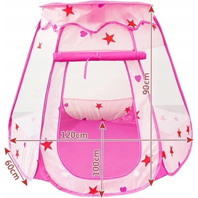 zahrada-XL dětský stan na hraní s 250 míčky růžová 102 x 102 x 82 cm