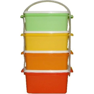 M.A.T. Group Jídlonosič plast 3 x 1,2 l + 1 x 1,4 l - hranatý