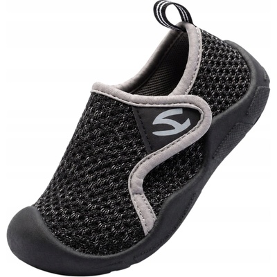 Hobibear Detské papuče Barefoot do škôlky na suchý zips sivé