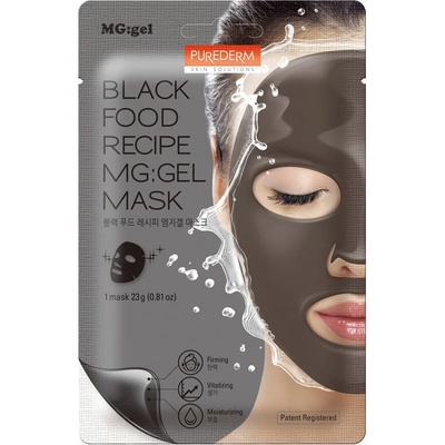 Purederm Корейска козметика регенерираща хидрогел маска за лице с черни суперхрани - 17 растителни екстракта