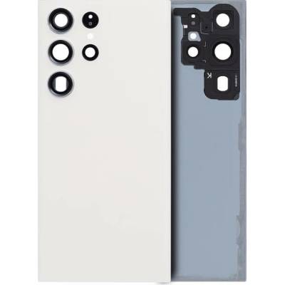 Zadní sklo + čočky fotoaparátu Samsung Galaxy S23 Ultra 5G – krémové (Aftermarket Plus, bez loga) SAM3656