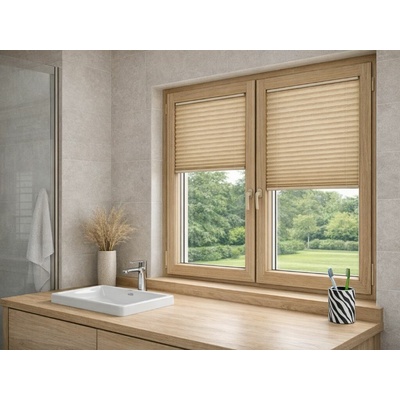 Zebra-shop Plissé Lux Dolomit Krémový melír PD301 62 x 80-110 cm