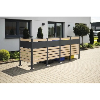 Westmann box 4 kovový box na odpadkové koše 4 x 240l, imitácia dreva