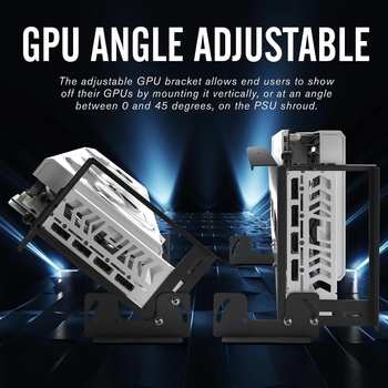 EZDIY-FAB Брекет за вертикален монтаж на 45° GPU EZDIY-FAB PCIe 4.0 Riser Cable - Бяло (YIHPI333-17)
