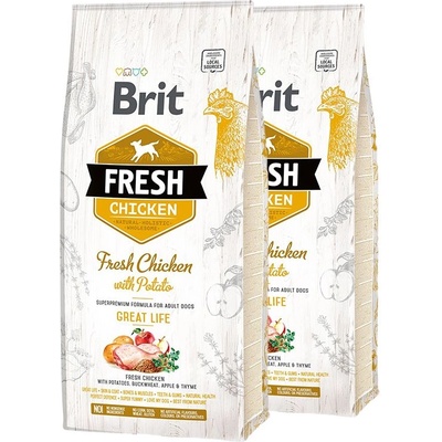 Brit Fresh Chicken with Potato Adult Great Life 2 x 12 кг