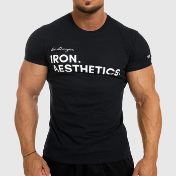 Pánské fitness tričko Iron Aesthetics Be Stronger Čierna černé