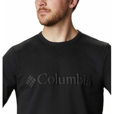 Columbia Logo Fleece Crew Black Puff Logo