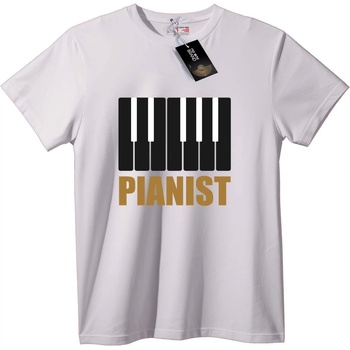 NOONEBRAND Тениска Пианист с клавиши - 2XL, White