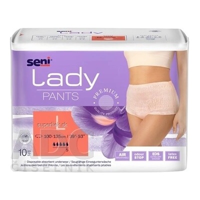 Seni Lady PANTS Large nohavičky absorpčné pre ženy (pás 100-135 cm, savosť 1000 ml) 1x10 ks