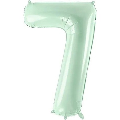 PartyDeco Fóliový balón narozeninové číslo 7 pastelově zelený 72 cm