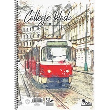 College A5 notes blok B špirála+dierky linajkový 50 listov