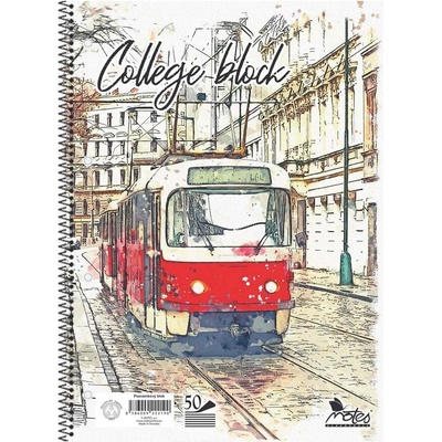 College A5 notes blok B špirála+dierky linajkový 50 listov