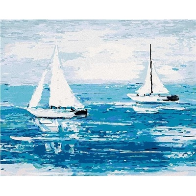 zuty Malování Podle Čísel Loďky Na Moři 80 x 100 Cm Plátno Rám