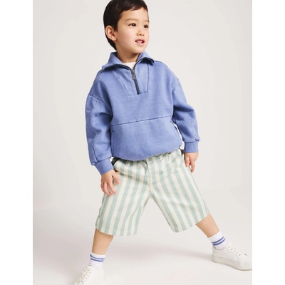 Marks & Spencer Дънков райран къс панталон от чиста памук (2-8 години) Marks & Spencer синьо Marks & Spencer | Sin | Момчешки | 5-6 години