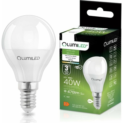 Lumiled LED žiarovka E14 P40 5W = 40W 470lm 4000K Neutrálna 180°