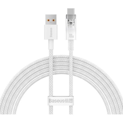 Baseus Кабел Baseus - Explorer CATS010502, USB-A/USB-C, 2 m, бял (CATS010502_VZ)