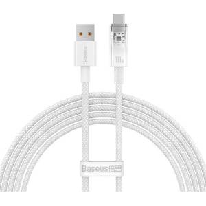 Baseus Кабел Baseus - Explorer CATS010502, USB-A/USB-C, 2 m, бял (CATS010502_VZ)