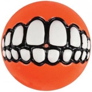 Rogz Grinz Ball S- Кучешка играчка гумена топка с отвор за лакомства 4, 9 см. оранжева