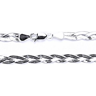 Čištín Řetízek ze stříbra 3 plochá háďata spletena dohromady 6459