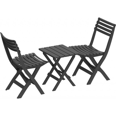 Duramax IDMOFXX081GY Skladací plastový balkónový nábytok 2+1, antracit