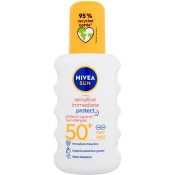 Nivea Sun Sensitive Immediate Protect+ Sun-Allergy SPF50+ слънцезащитен спрей за чувствителна кожа 200 ml